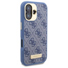 Oryginalne Etui IPHONE 16 Guess Hardcase 4G Logo Plate MagSafe (GUHMP16SU4GPRB) niebieskie