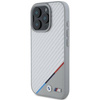 Original Case IPHONE 16 PRO BMW Hardcase M Carbon Tricolor Line MagSafe (BMHMP16L23PUDTS) gray