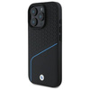 Original Handyhülle IPHONE 16 PRO MAX BMW Hardcase Signature Leather Textured & Line MagSafe (BMHMP16X23RDCLK) schwarz