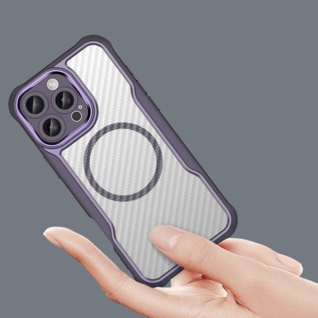 Leading Series MagSafe Silikonhülle für iPhone 16 Pro Max – Lila