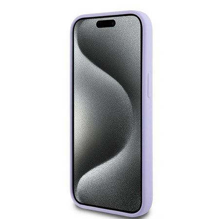 Original Handyhülle IPHONE 15 Karl Lagerfeld Hardcase Silicone KC Heads Ring MagSafe (KLHMP15SSCMKCRHU) violett