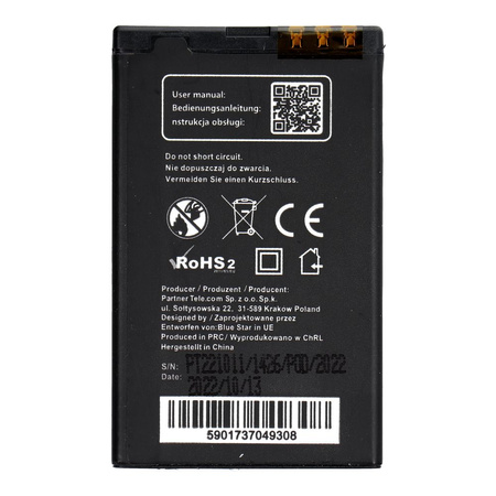 Bateria do Nokia E66/E75/C5-03/3120 Classic/8800 Arte Saphire 1200 mAh Li-Ion Blue Star PREMIUM