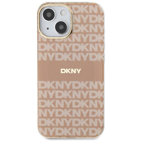 DKNY DKHMP15SHRHSEP iPhone 15 / 14 / 13 6.1" różowy/pink hardcase IML Mono & Stripe MagSafe