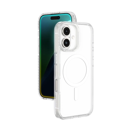 Etui silikonowe AMAZINGTHING Titan Pro Mag Case z pierścieniem magnetycznym do iPhone 16 - przezroczyste