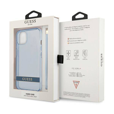 Etui IPHONE 13 MINI Guess Hardcase Translucent Stap (GUHCP13SHTSGSB) niebieskie