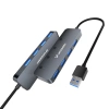 USB-A Hub Wozinsky WHS080YSS 4 x USB-A 3.0 mit einzelnen Schaltern, Aluminium, mit 30 cm Kabel - grau