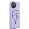 Original Handyhülle IPHONE 15 Karl Lagerfeld Hardcase Silicone KC Heads Ring MagSafe (KLHMP15SSCMKCRHU) violett