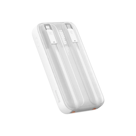 Baseus Comet Series powerbank with display 10000mAh 22.5W - white + USB-A - USB-C 0.3m cable - white