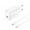 FONENG wall charger EU65 PD 20W 1xUSB-C + cable USB-C - Lightning White