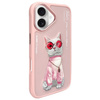 Nimmy etui iPhone 16 6.1" różowy/pink     Glasses Cool Cat