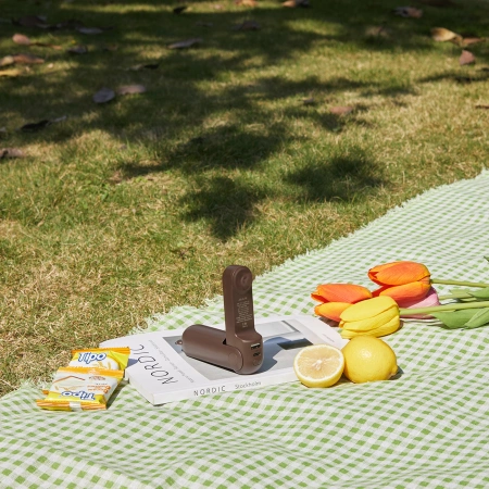 Jisulife Handheld Fan Life8 Portable USB Fan with Power Bank and Flashlight - Brown