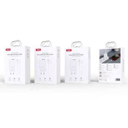 XO ładowarka sieciowa CE34 2x USB 2,4A biała