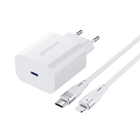 Proove ładowarka sieciowa Rapid 20 W typu C + kabel typu C do lightning 27W biała