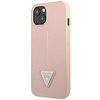 Original Handyhülle IPHONE 14 PLUS Guess Hardcase Saffianotriangle Logo (GUHCP14MPSATLP) rosa