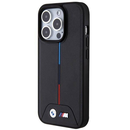 Etui BMW Quilted Tricolor MagSafe na iPhone 15 Pro - czarne