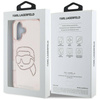 Original Case IPHONE 16 Karl Lagerfeld Hardcase IML Rhinestones Karl Head pink