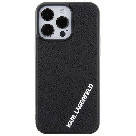 Karl Lagerfeld 3D Rubber Multi Logo Hülle für iPhone 15 Pro Max – Schwarz