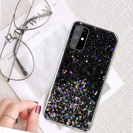 Case IPHONE 14 Sequins Glue Glitter Case black