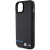 Etui BMW Leather Carbon na iPhone 15 Plus - czarne