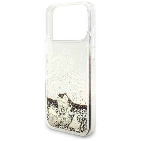 Guess Liq. Glitter 4 Charms Case for iPhone 17 Pro - Gold