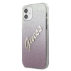 Guess Glitter Gradient Script - Etui iPhone 12 mini (różowy)
