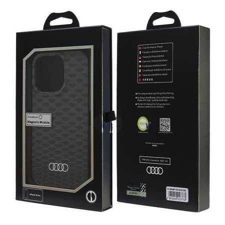 Audi nakładka IML Stitching Pattern MagSafe do iPhone 16 Pro 6.3" czarna