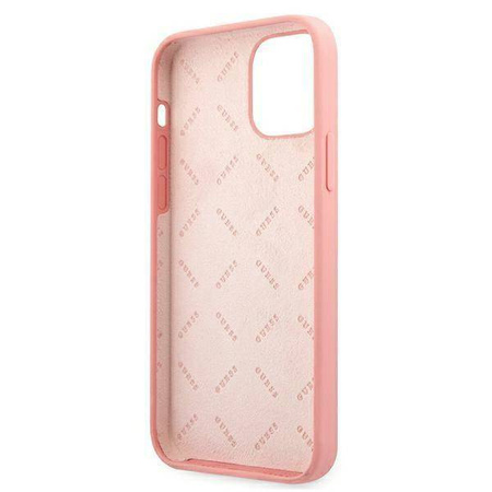 Guess GUHCP12LLSPEWPI iPhone 12 Pro Max 6,7" różowy/pink hard case Peony Collection