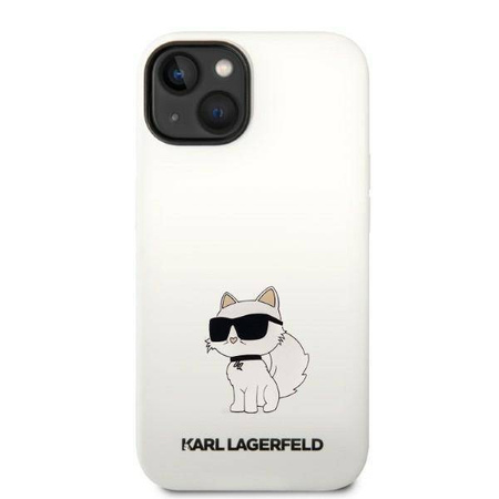 Karl Lagerfeld nakładka do iPhone 14 Plus 6,7" KLHMP14MSNCHBCH biała hard case Magsafe Silicone NFT Choupette