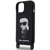 Karl Lagerfeld KLHCP15SSCBSKNK iPhone 15 6,1&quot; Hardcase schwarz/schwarz Crossbody Silikon Ikonik