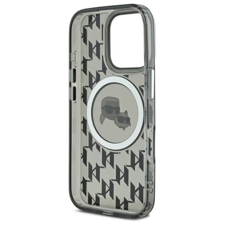 Karl Lagerfeld nakładka do iPhone 16 Pro 6,3&quot; KLHMP16LHMCKMHK czarna Hardcase IML Monogram Karl&Choupette Head MagSafe