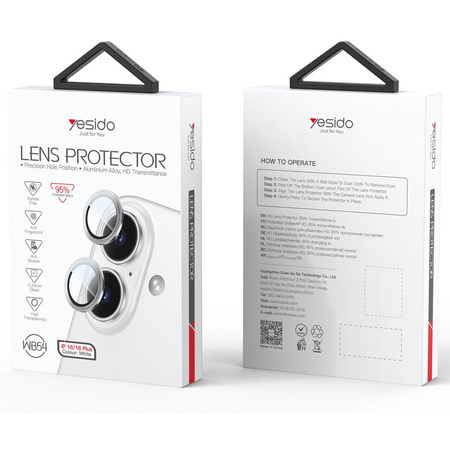 Yesido Lens Protector WB54 iPhone 16 / 16 Plus, LIGHT GREEN / J. ZIELONY