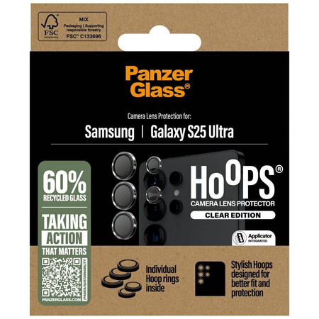 Szkło hartowane na obiektyw PanzerGlass Hoops Lens Protector do Samsung Galaxy S25 Ultra przezroczysty