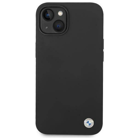 BMW Liquid Silicone Case Metal Logo – Etui iPhone 14 Plus (Czarny)