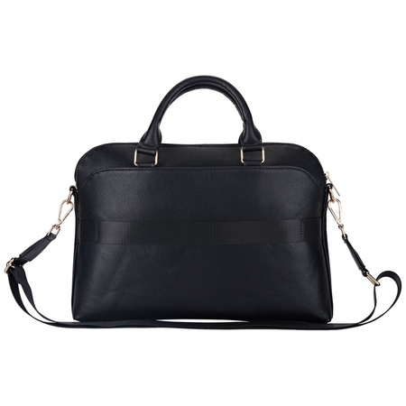 Bag LAPTOP 15" Guess Grained Zipper Pocket Triangle Logo black