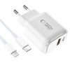TECH-PROTECT NCA30 2-PORT NETWORK CHARGER PD 30W / QC3.0 + LIGHTNING CABLE WHITE