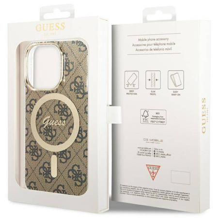 Guess GUHMP13LH4STW iPhone 13 Pro / 13 6.1" Braun/Braun Hardcase 4G MagSafe