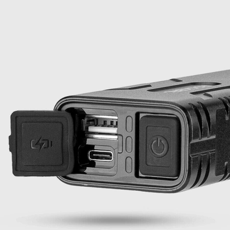 Rockbros 24310002001 Fahrradlicht 850 lm mit Powerbank-Funktion + USB-C - USB-A Kabel - Schwarz