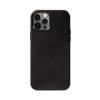 Crong Essential Cover Magnetic - Etui ze skóry iPhone 12 Pro Max MagSafe (czarny)