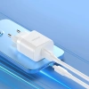 Dudao A20EU USB-A 18W Wandladegerät – Weiß + USB-A – USB-C-Kabel
