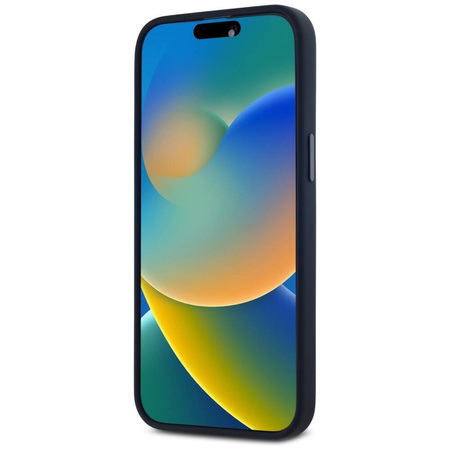 Original Case IPHONE 15 PRO Karl Lagerfeld Hardcase Silicone Shadow Metal Initial MagSafe black