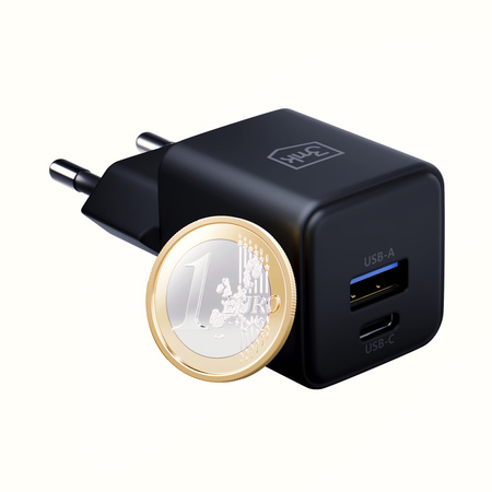 Accessories - 3mk Hyper GaN Charger 20W QC4+ PD PPS USB 1A1C Black EU