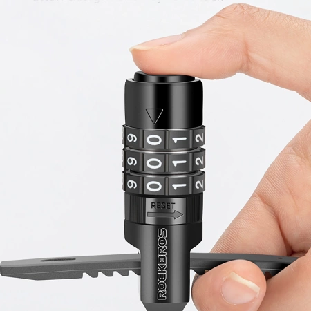 Rockbros 3240001001 Fahrradschloss für 0,5 m Zahlenkombination – Schwarz