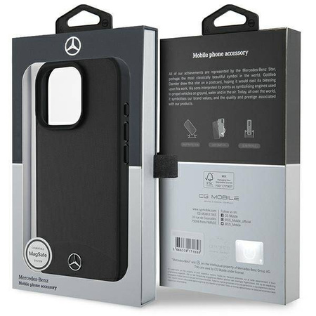 Mercedes nakładka do iPhone 16 Pro Max 6,9&quot; MEHMP16X23RBARK Hardcase Textured And Plain Leather MagSafe czarna