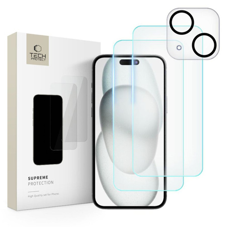 Tempered Glass APPLE IPHONE 15 Tech-Protect Supreme Set Clear