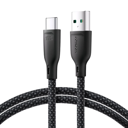 Joyroom Multi-Color Series SA34-AC6 USB-A/USB-C-Kabel 100 W, schnelle Übertragung, 1 m – Schwarz