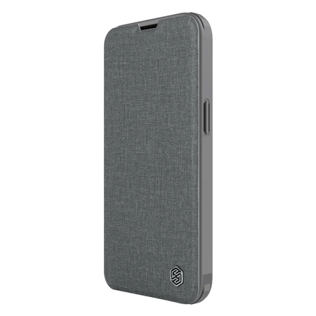 Nillkin Qin Cloth Pro Case Schutzhülle für iPhone 14 Plus, Kamera-Abdeckung, Holster-Abdeckung, Klapphülle, Grau
