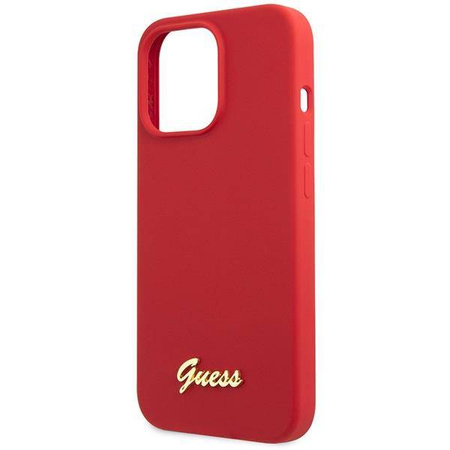 Guess GUHCP13XLSLMGRE iPhone 13 Pro Max 6,7" rot/burgund Hartschale Silikon Vintage Gold Logo