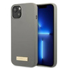 Original Case IPHONE 13 MINI Guess Hard Case Silicone Logo Plate MagSafe (GUHMP13SSPLG) gray