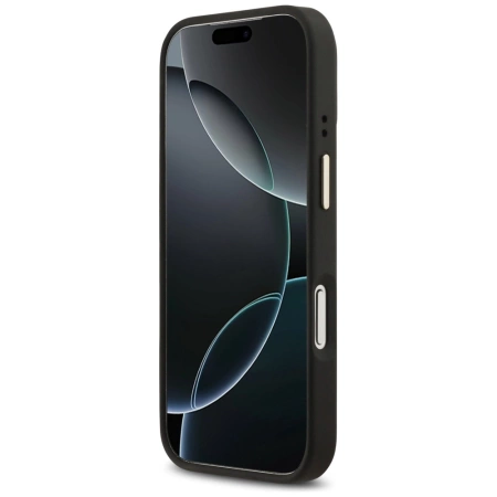 Guess Peony Hot Stamp MagSafe Case für iPhone 17 Pro - Schwarz