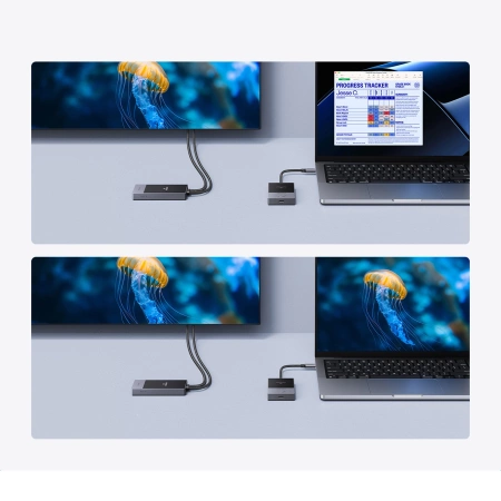 HDMI-Sender Ugreen CM737 Kabelloser Sender und Empfänger - Schwarz und Silber